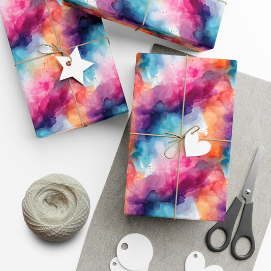 Alcohol Ink Gift Wrapping Paper Eco Friendly