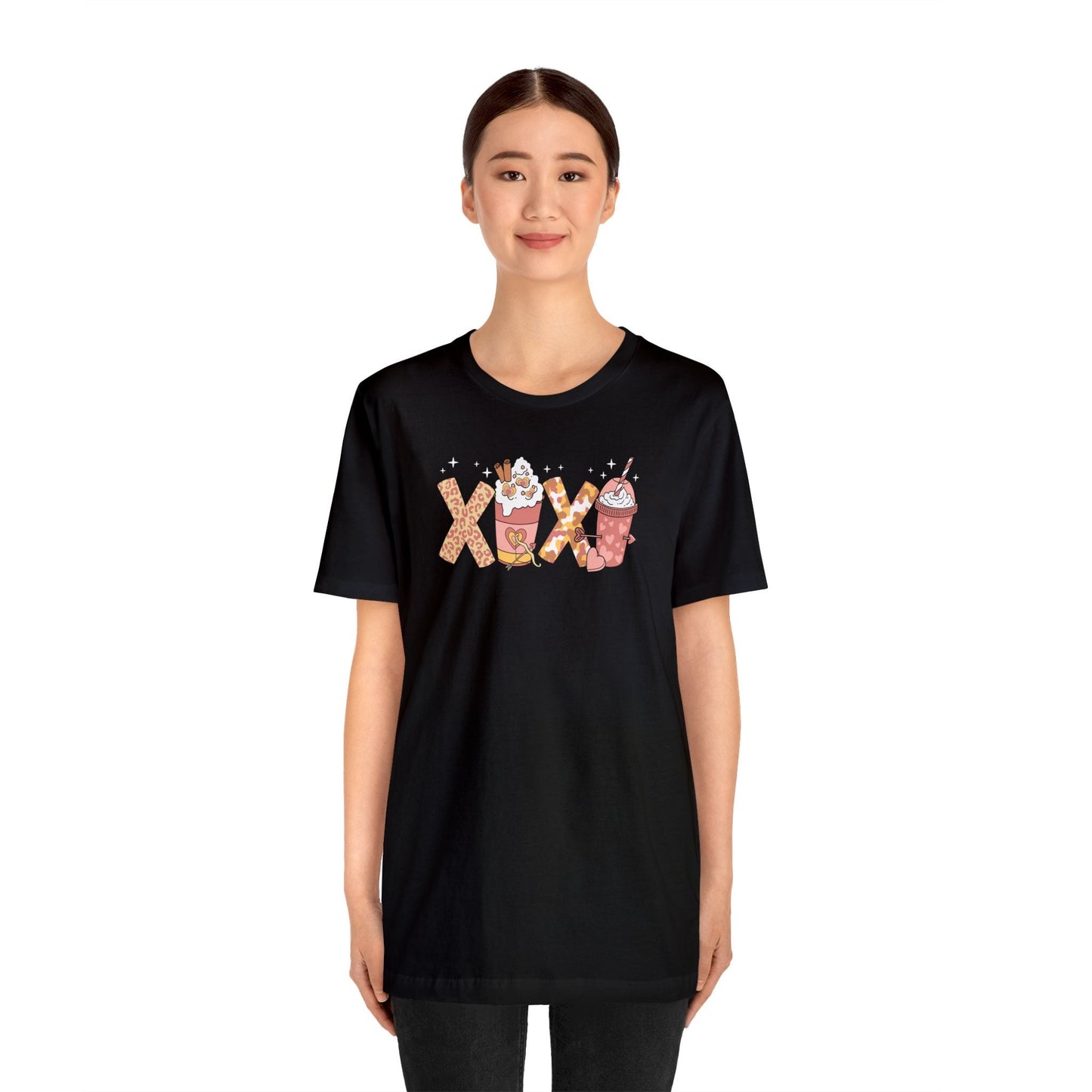 Cute Coffee Shirt Unisex Jersey Short Sleeve Tee T-Shirt XOXO Shirt Retro Style Shirt