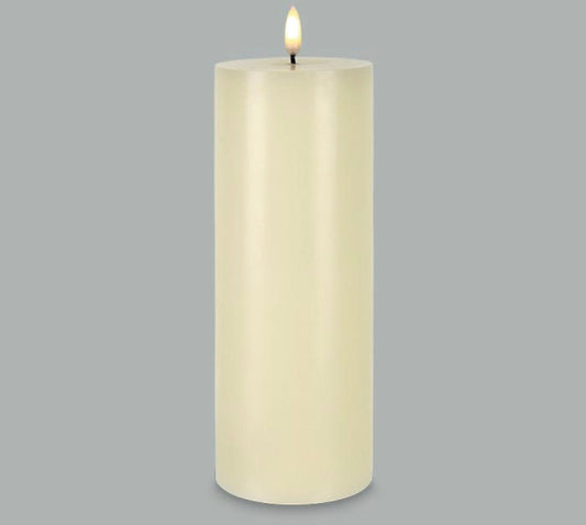 8 Inch LED Candle Real Wax Battery Powered Candle 3D Flame