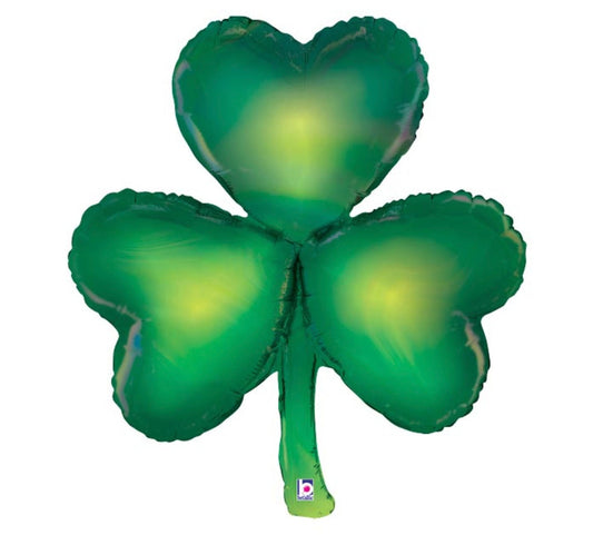 32-Inch St. Patrick's Day Foil Balloon - Shamrock St Patrick's Balloon (Uninflated) St Patty's Balloon