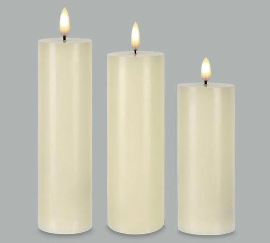 LED Candle Real Wax Battery Powered Candle 3 PC Set 3D Flame Candle Wedding Candle Party Candle