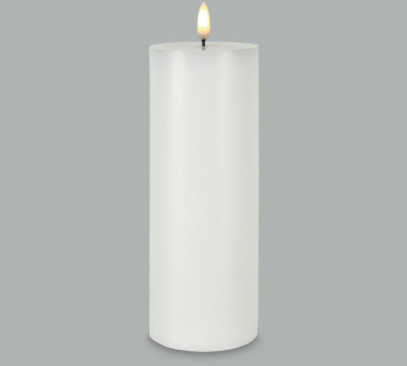 8 Inch LED Candle Real Wax Battery Powered Candle 3D Flame