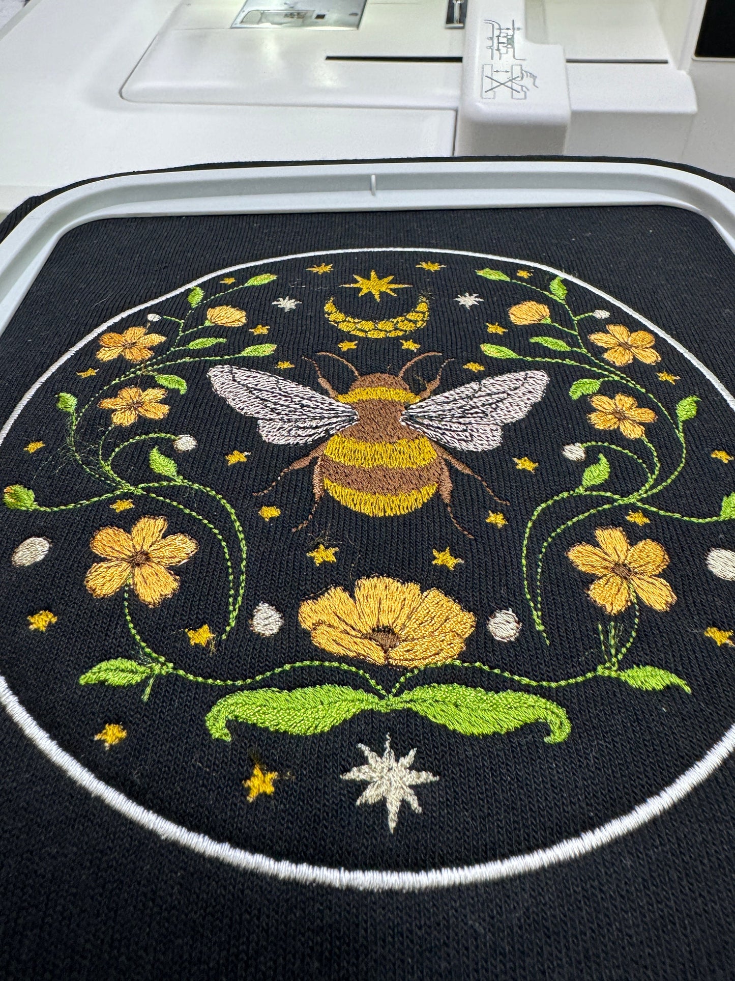 Embroidered Bee Sweatshirt Crew Neck or hoodie Sweatshirt Boho Sweatshirt Embroidered Shirt