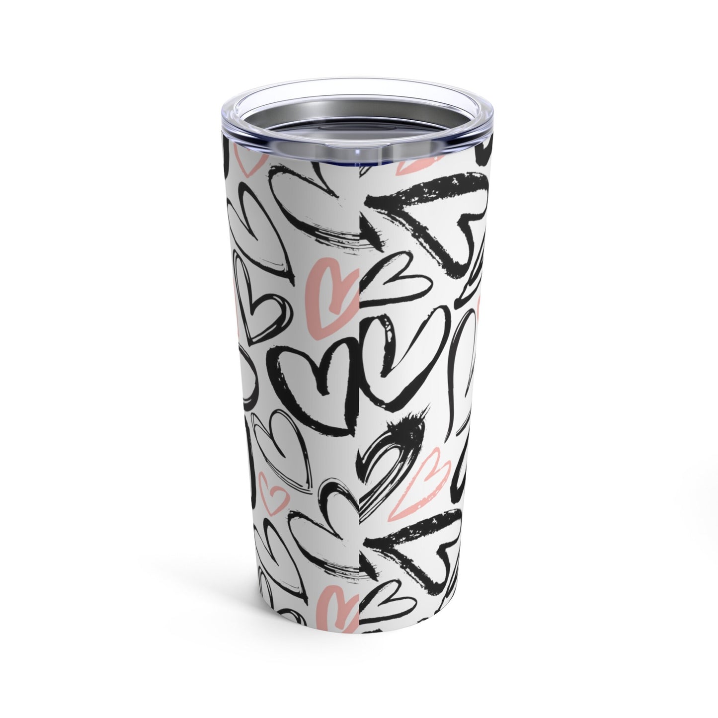 Heart Tumbler 20oz Valentine Tumbler Drawn Heart Tumbler